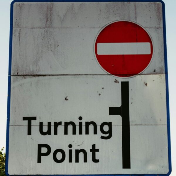 turning point road sign