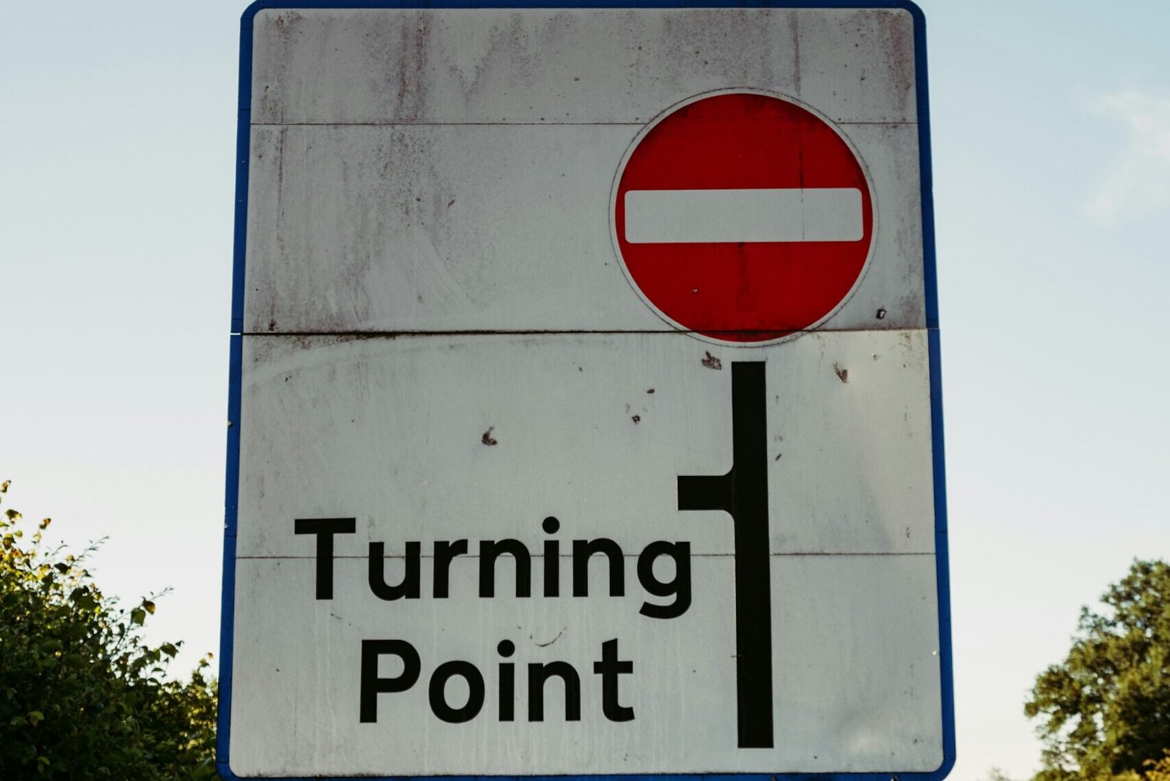 turning point road sign